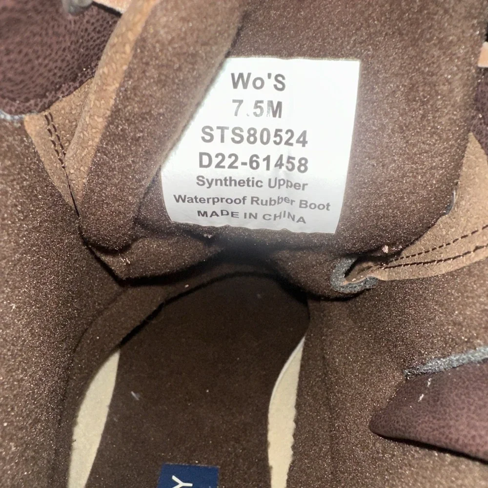 Sperry Women's Top-Sider Saltwater Nylon Brown Duck Boots STS80524 Size 7.5